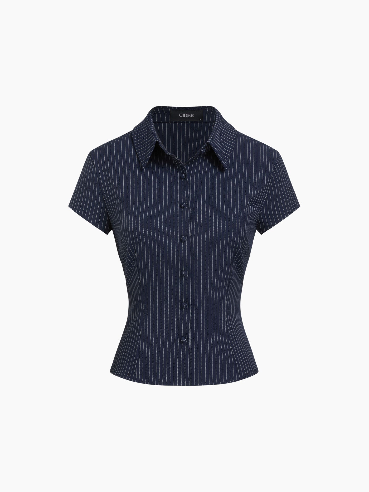Camicia a maniche corte con righe sul colletto