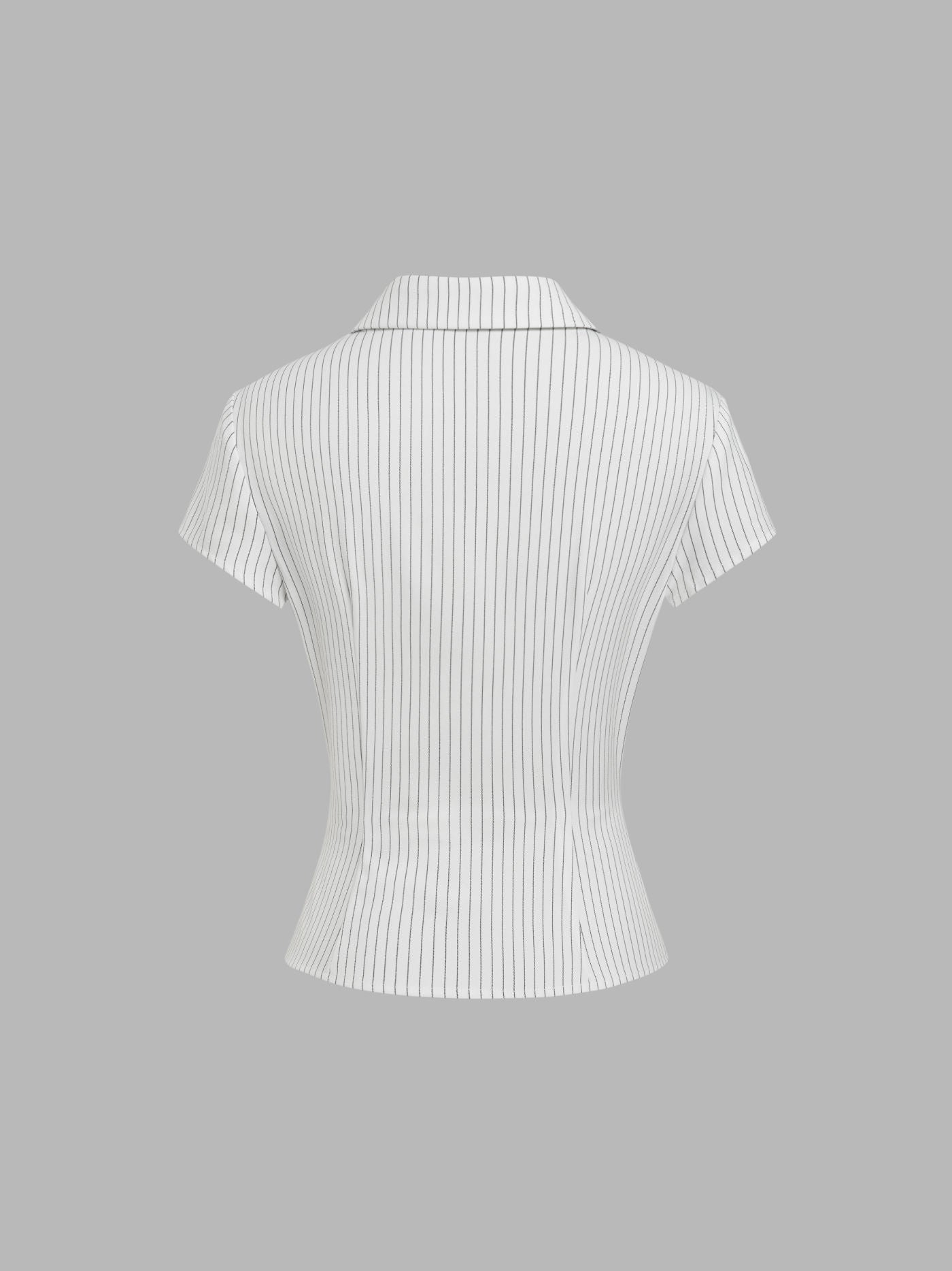 Camicia a maniche corte con righe sul colletto
