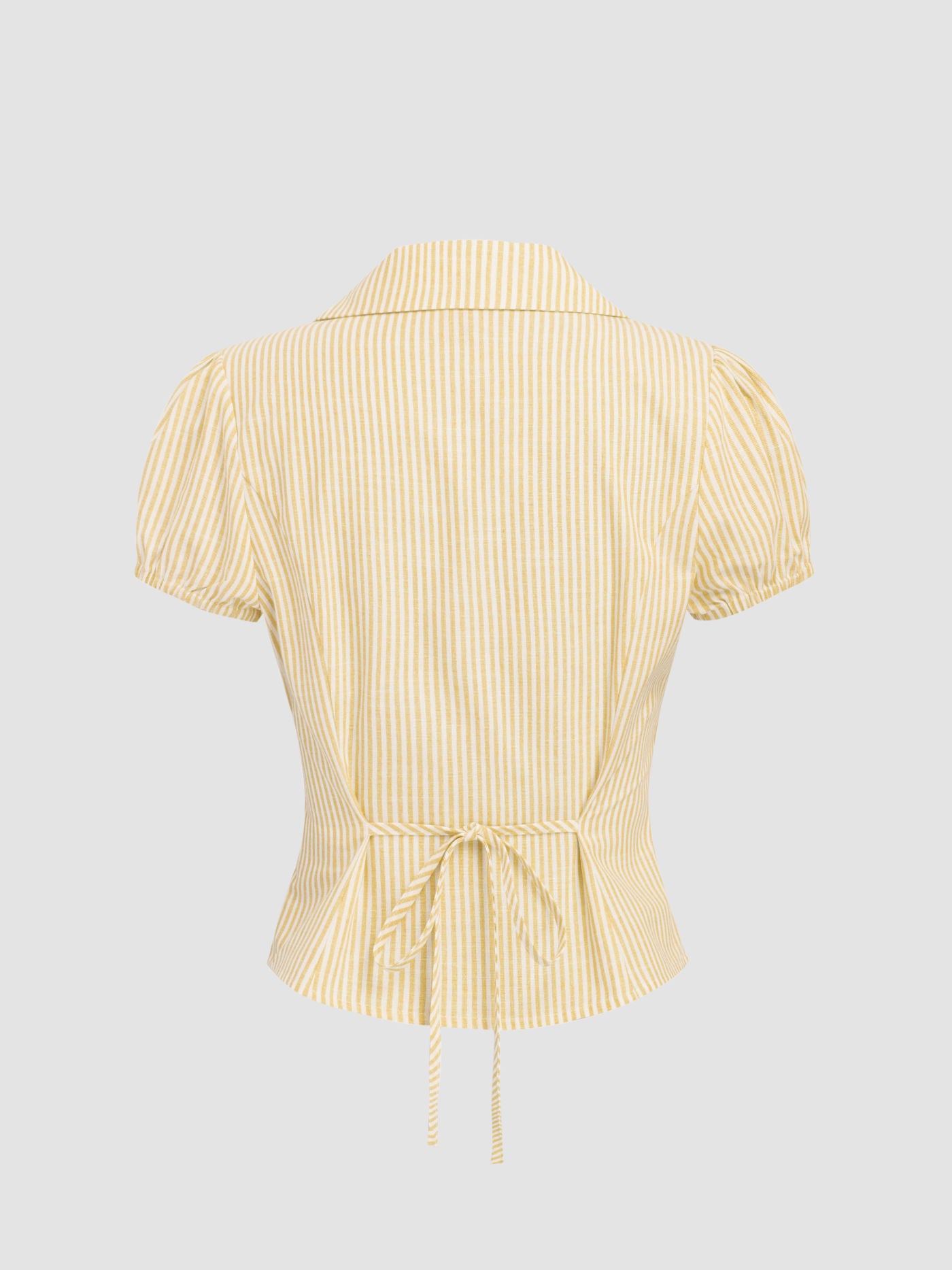 Camicia a righe con fiocco in misto cotone