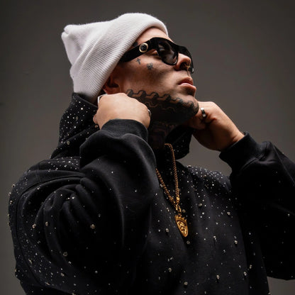 Sudadera con capucha Galaxy de pedrería